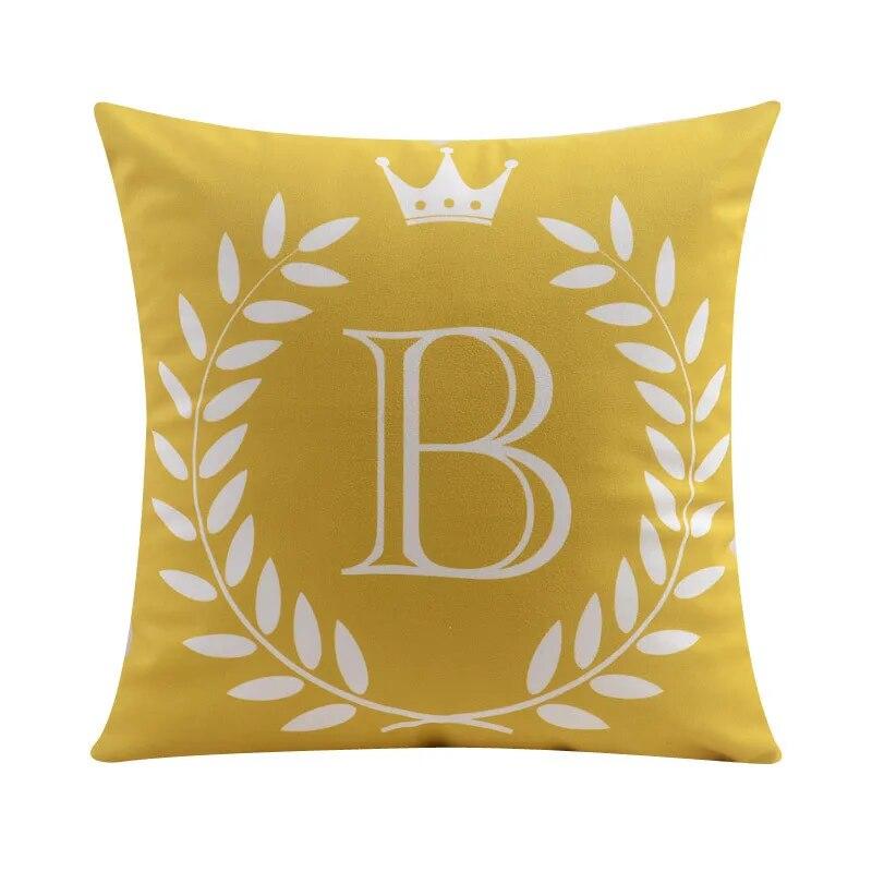 45*45CM 26 English Letters Plush Pillowcase Wedding Party Festival Decoration Sofa Office Seat Car Cushion Cover Home