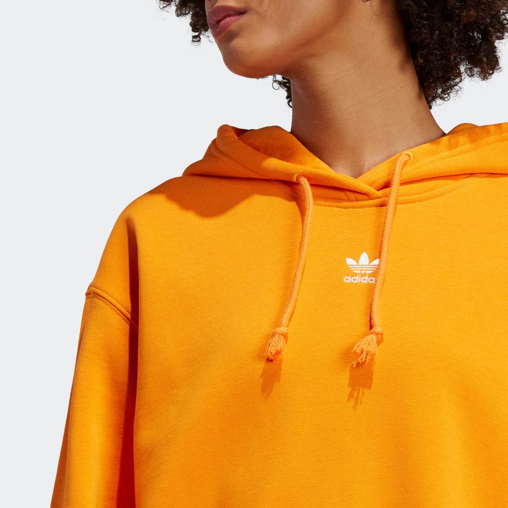 Adidas Originals Solid Logo Print Sports Long Sleeve Hoodie Women hoodies Orange IK7693