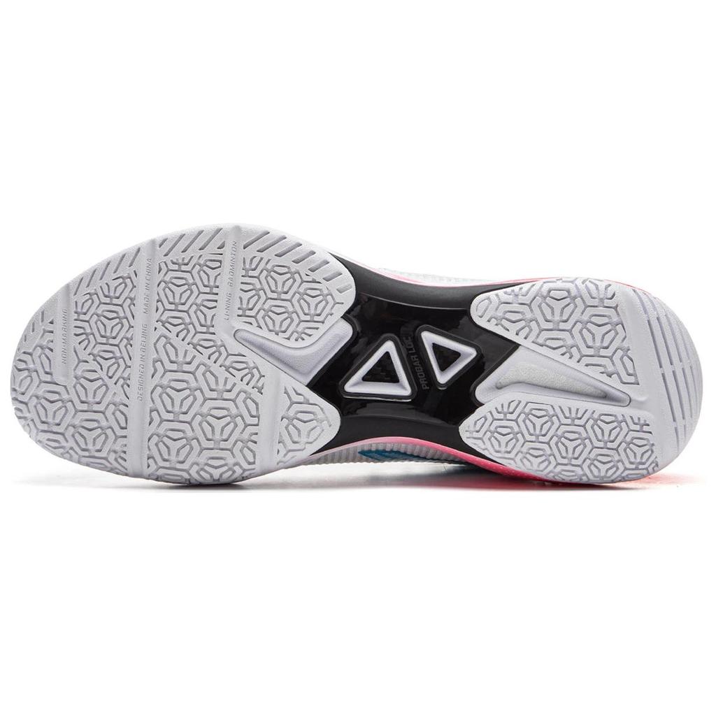 New LiNing Lightweight Rebound Low Top Badminton Shoes Unisex White Red AYZU015-2
