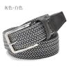 Men'S Elastic Belt Men'S Belt Pin Buckle Elastic Trendy Pants Belt Canvas Woven Belt
