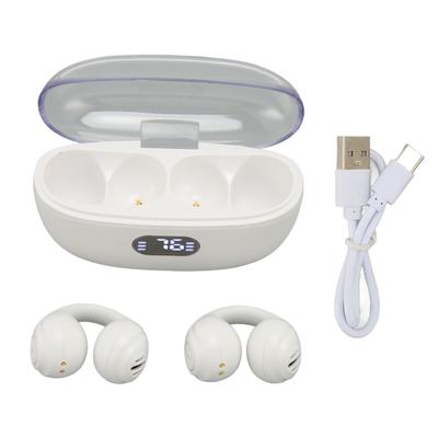 Clip On Earbuds Bluetooth 5.3 IPX4 Waterproof Bone Conduction Noise Reduction Wireless Open Ear
