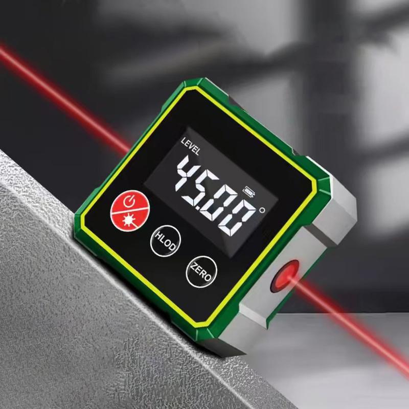 Magnetic Digital Angle Finder TYPE-C Charging Level Angle Gauge Precise Measurement Electronic Laser Gauge for Woodworking Tool