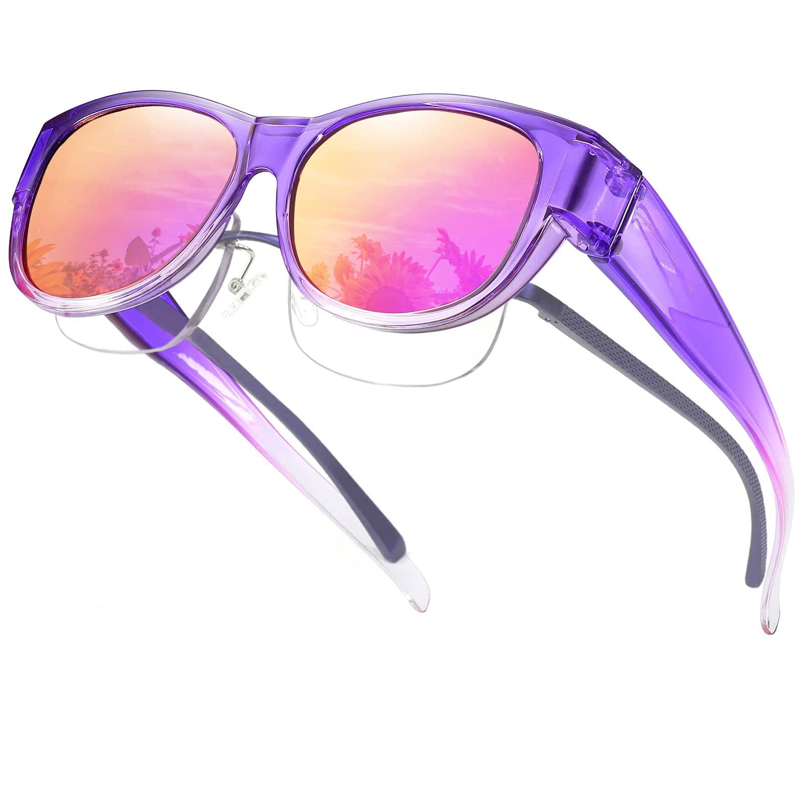 

SHEEN KELLY Большие поляризованные солнцезащитные очки с посадкой для мужчин и женщин TR90 Зеркальные очки-накладки Кошачий глаз Очки для водителя