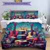 3pcs Music Instruments Bedding Cover Set, Fashion Classic Popular Print Bedding Set, Soft Comfortable, All - Season Use, For Bedroom, Guest Room127