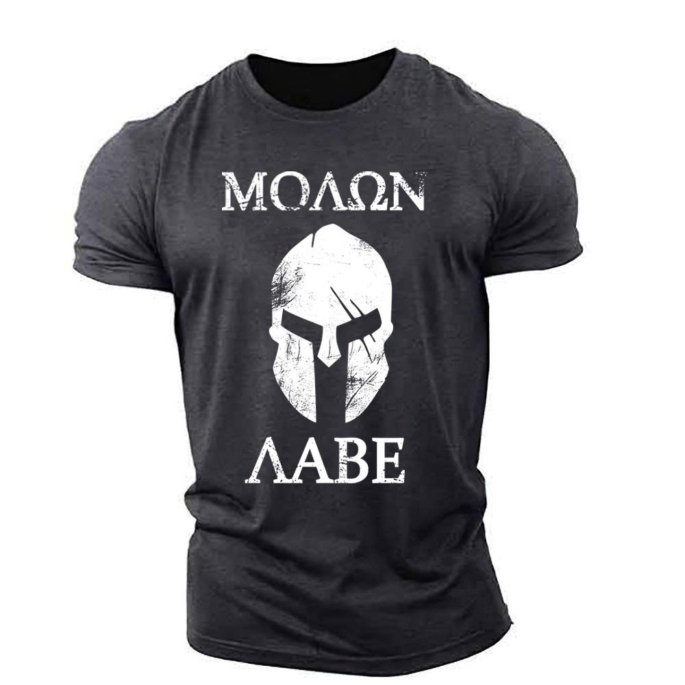 Retro Spartan men's T-shirt, 3D printed short sleeved top, oversized fashionable oversized fitness and sports men's clothing