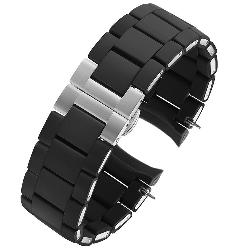 23mm 20mm silikona gumijas pulksteņa siksnas