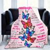 Butterfly Print Flannel Blanket for Soft All-Season Bedspread Throw with Vibrant Butterfly Quote Design Bedtime Stories Reading