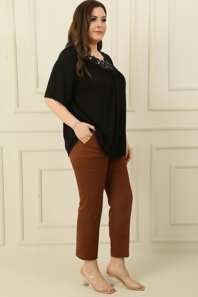 Damen Stil Übergröße Hose Bb Klassische Hose mit Seitentaschen