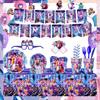 KPop Cazadores de Demonios Tema Fiesta de Cumpleaños Banner Globo Lindo Rumi Mira Zoey Set Suministros para Fiesta Adorno para Tarta Fondo Deco Juguete Regalo