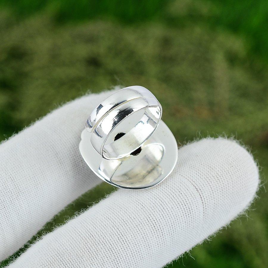 Natural Rhodonite Gemstone 925 Silver Multi Stone Adjustable Ring For Women