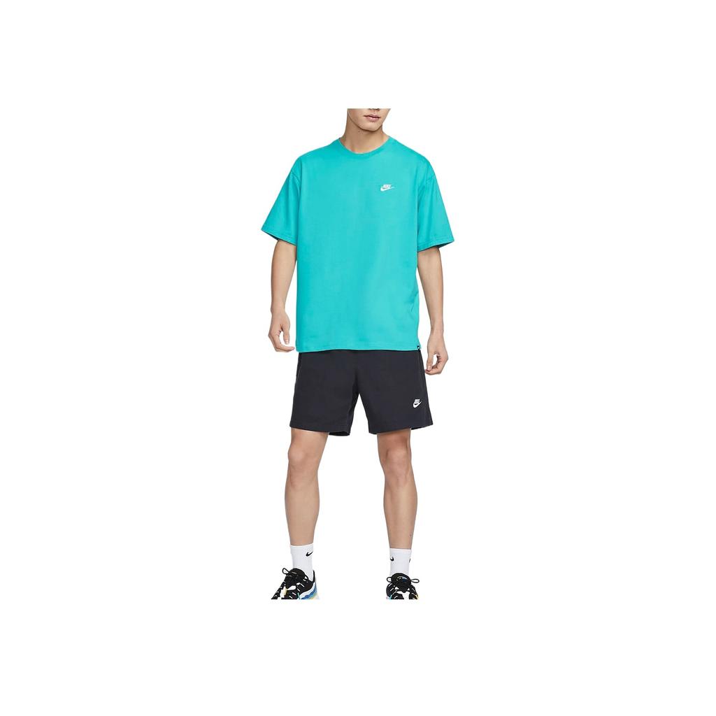 Nike Sportswear Club Solid Color Breathable Small Logo Drop Shoulder Short Sleeve T-Shirt Men Tops Cactus-Green FV0376-345