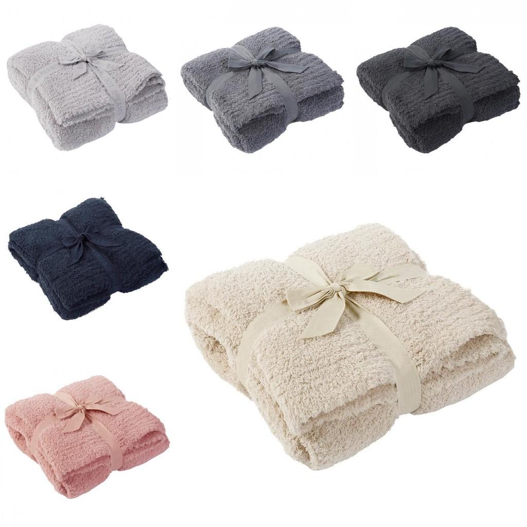 Polyester Knit Solid Color Furniture Blanket For Couch And Bed
