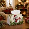 1pc Classic Holiday Tissue Box - Multi-functional Napkin Box, Available Made of Durable Polyester, Decorated with Snowman Holly Branch, Suitable for C