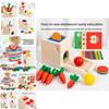 Four In One Coin Box Wooden Educational Toy For Kid Learning And Color Matching