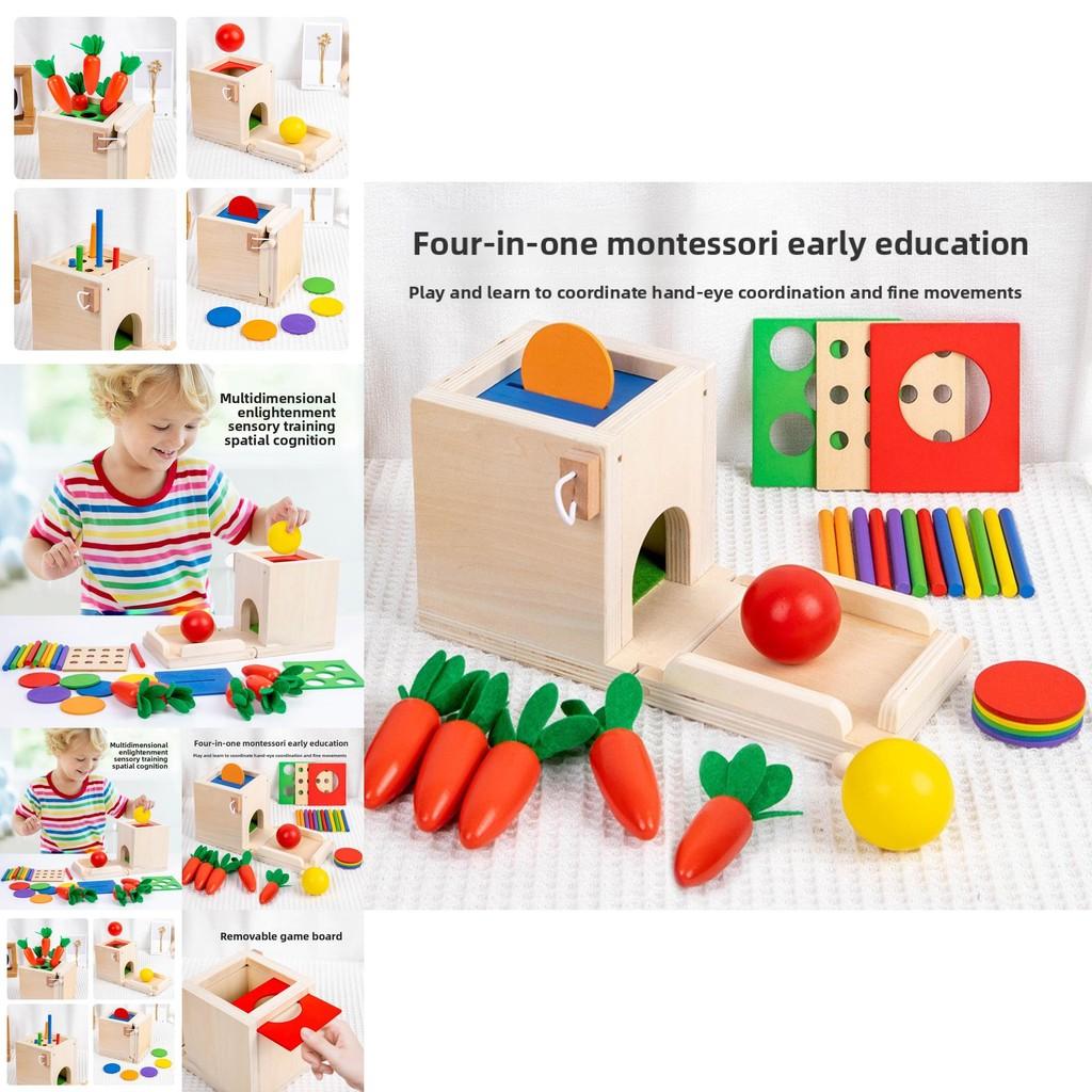 Four In One Coin Box Wooden Educational Toy For Kid Learning And Color Matching