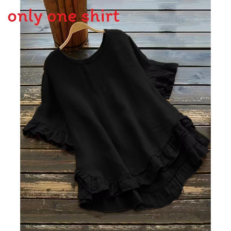 Ice Silk Blouse With Ruffle Sleeve For Casual Wear In Spring