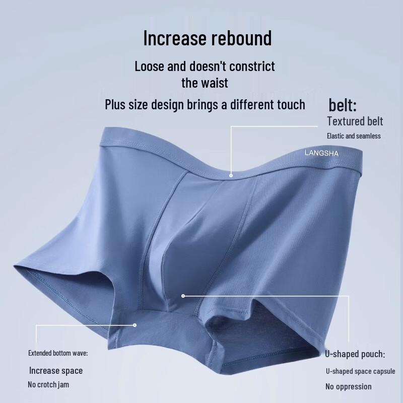 Langsha Men's Plus Size Cotton Boxer Briefs
