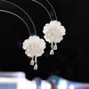 Women's Light Luxury Design Elegant Flower Droplet Tassel Earrings Fashionable And Versatile Niche Design Earrings