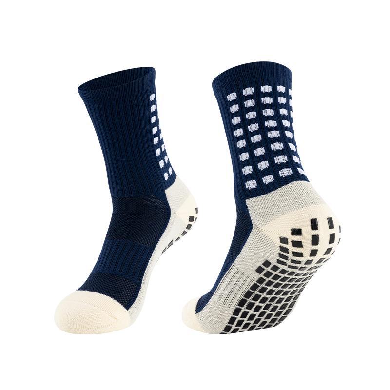 Unisex Mid-Tube Non-Slip Quick-Dry Football Socks - Breathable, Sweat-Absorbing, Thick Towel Design for Students and Adults.