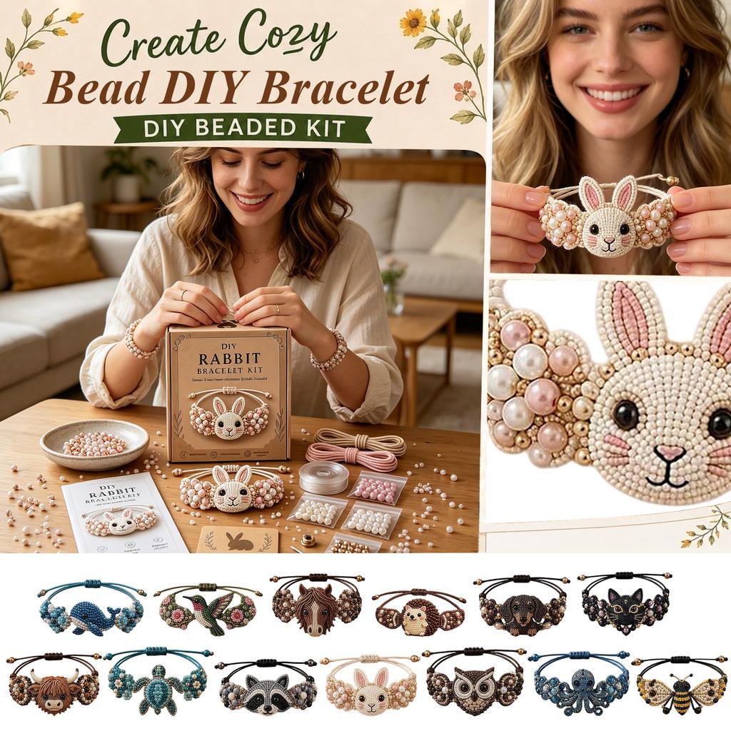 DIY Perlenarmband Bastelset mit Schnur für Kinder - Kreatives Armband-Set für Geschenke