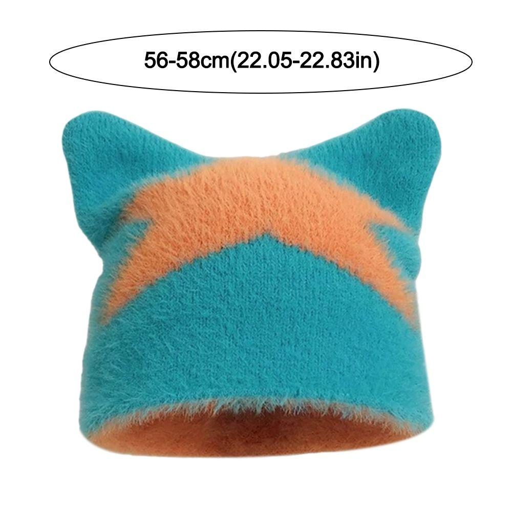 Butterfly Five Pointed Star Cat's Ears Hats Thickened Winter Autumn Pullover Hat Men Women