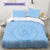 ManchesterCity Pattern Bedding Quilt Set Quilt Cover Pillowcase Home Decoration Birthday Gift (1 * Duvet Cover + 2 * Pillowcase, Without Core)