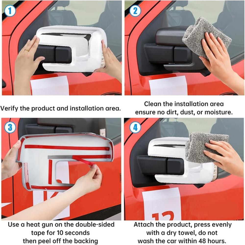 Furulu Für 2021-2026 Ford F150 SpiegelABDECKUNGEN Überlager MIT Blinkerloch Weiß