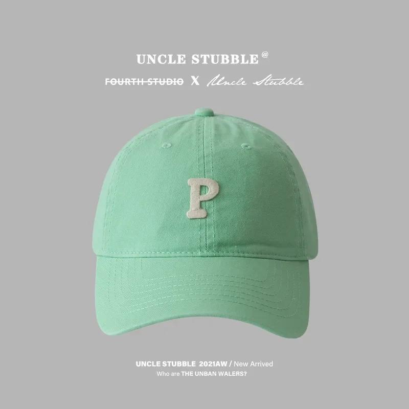 Letter P Embroidered hats Baseball Caps for Men and Woman's Adjustable Casual Cotton Sun Hats  Solid Color Visor Hats