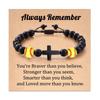 Baseball Basketball Football Soccer Gifts, Natural Stone Baseball Cross Prayer Bracelets for Teen Ideas with Message Gift Card