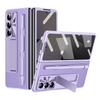 For Samsung Galaxy Z Fold7 5G Case Kickstand Leather+PC Hard Phone Cover with Screen Film and Stylus