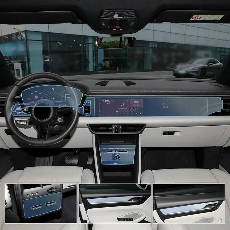Anti-Scratch Sticker Gearbox Panel Navigation Screen Automotive Interior TPU Protective Film for PORSCHE Macan EV 2024 2025