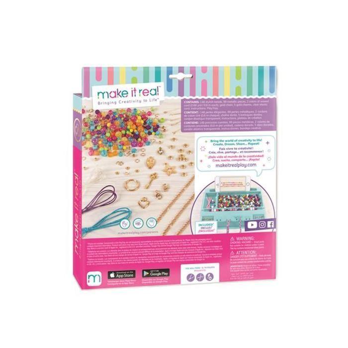 Kit de création de bracelets - Make it Real - Rainbow Crystals - 148 perles - 99 ornements - 5 pendentifs