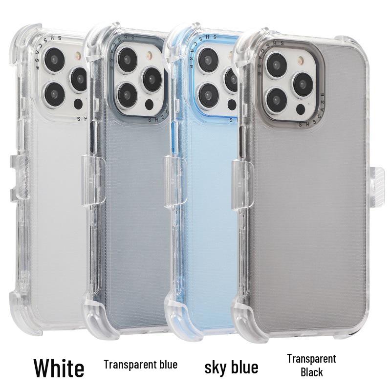 Transparent Double Layer Phone Case for iPhone 15 Pro Max/14/13/12 and Samsung S24