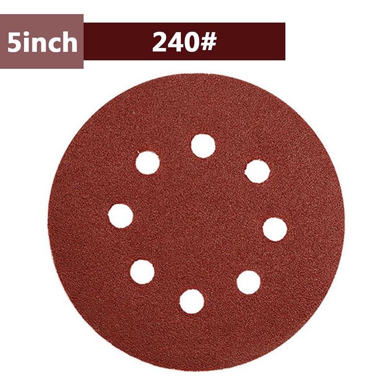 

8hole 5inch 10pcsset Sanding Discs 402000 Grit Hook Loop Polishing Tools 240Grit