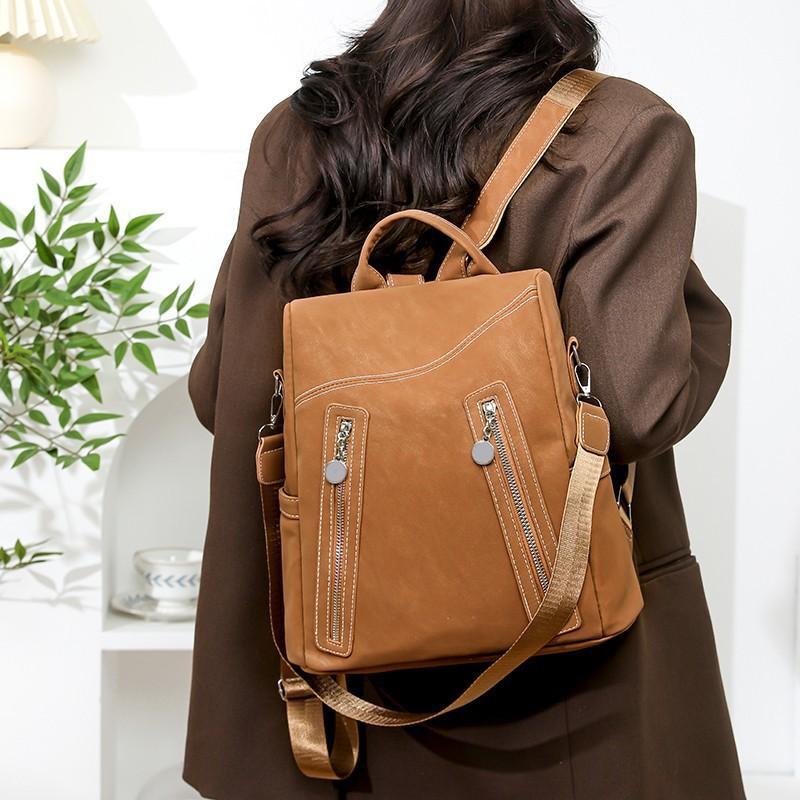 Double-shoulder Bag - Women s Backpack - Retro Style - Popular - Large Capacity - Casual Travel Bag