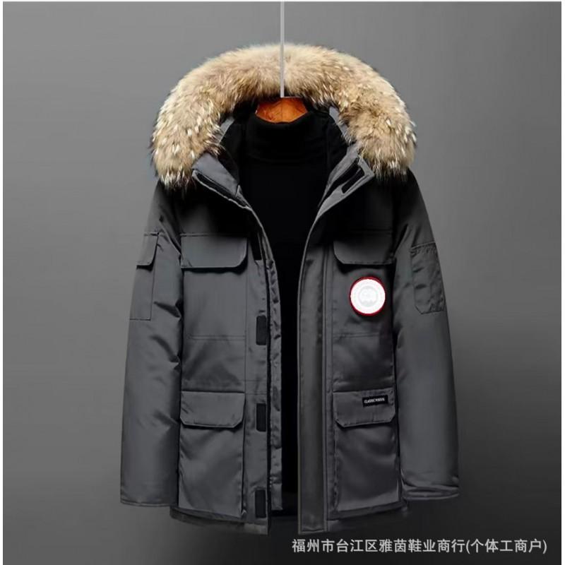 Mens Womens Winter Parka Jacket Hooded Mid-Length Warm Thick Duck Down Coat Waterproof Windproof Outdoor
