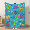 1 Flannel Throw Blanket Cute Dinosaur Life Scene 59 Shawl Blanket Nap Blanket Sofa Blanket Lightweight Soft Comfortable and Warm S