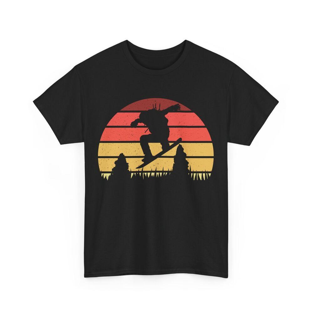 Snowboarding Shirt, Snowboarder Silhouette Winter Sports Fans Sunset T-shirt