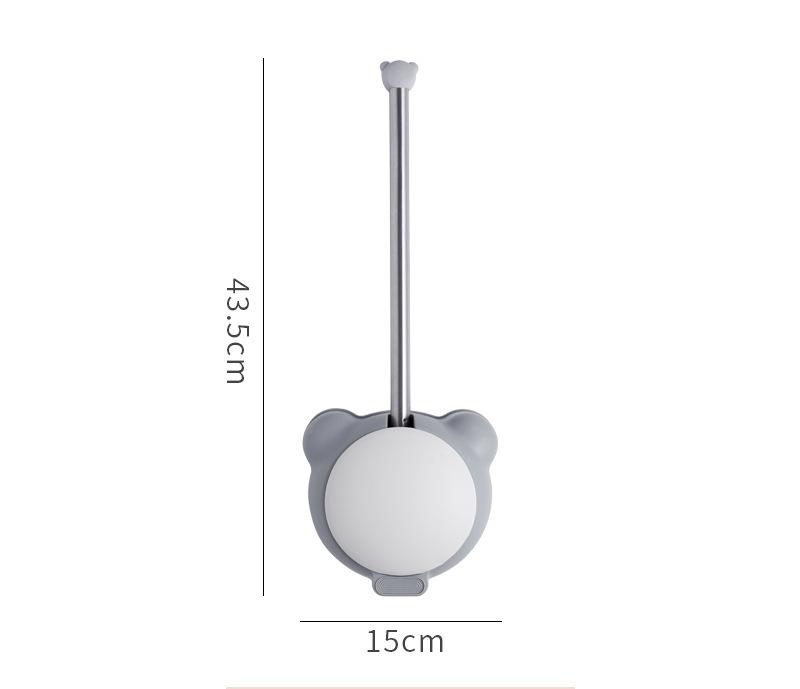 Bear toilet brush wall mounted non perforated bathroom with no dead corners, toilet cleaning brush with cover