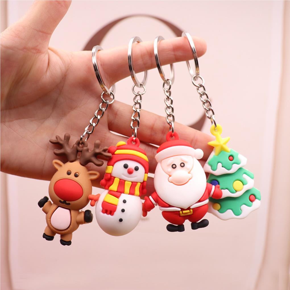 4 Pieces Xmas Keyring Bag Pendent Compact Size Sweet Gift Festival Accessories Christmas Decor Hanging Ornament Holiday Supplies