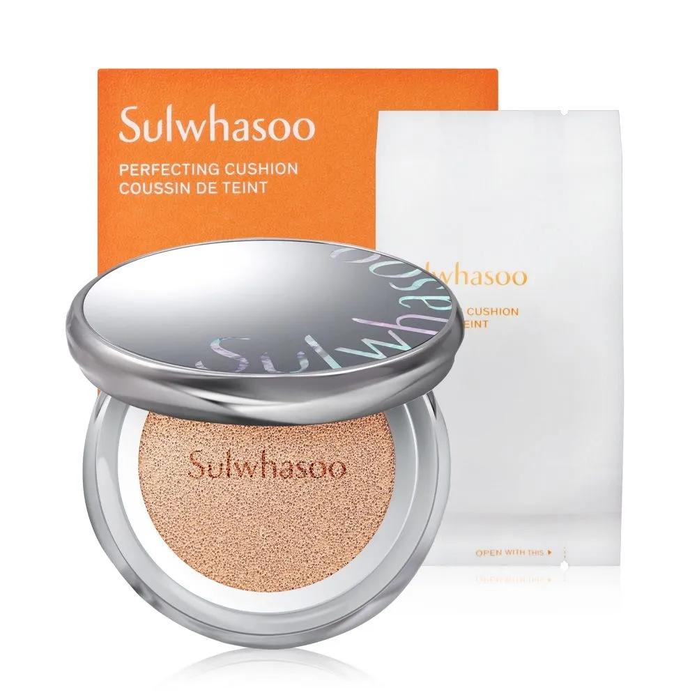 

Sulwhasoo Cushion Shades #21 and #23 Perfecting 15g Main Product + Refill SPF50+ Dewy Glow, Hydrating, Moisturizing, Adhering Coverage NO.21N1 Beige {SH4315}