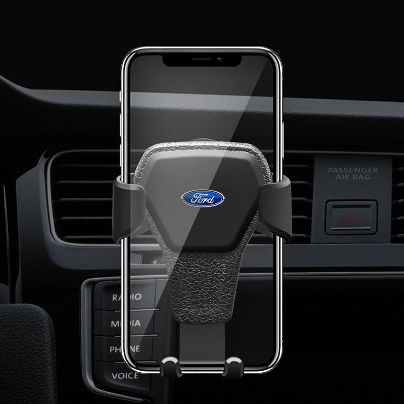 Car Badge Phone Holder Bracket Air Clip Mount Stand Accessories For Ford Focus Mondeo Kuga Fiesta MK7 Escort Explorer Edge 2 4 MK2 MK4
