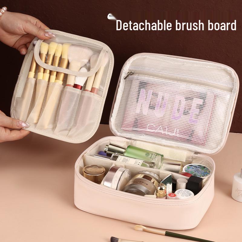 Waterproof Large-Capacity Cross-Border Makeup Bag with Detachable Partitions and Portable Handbag Design