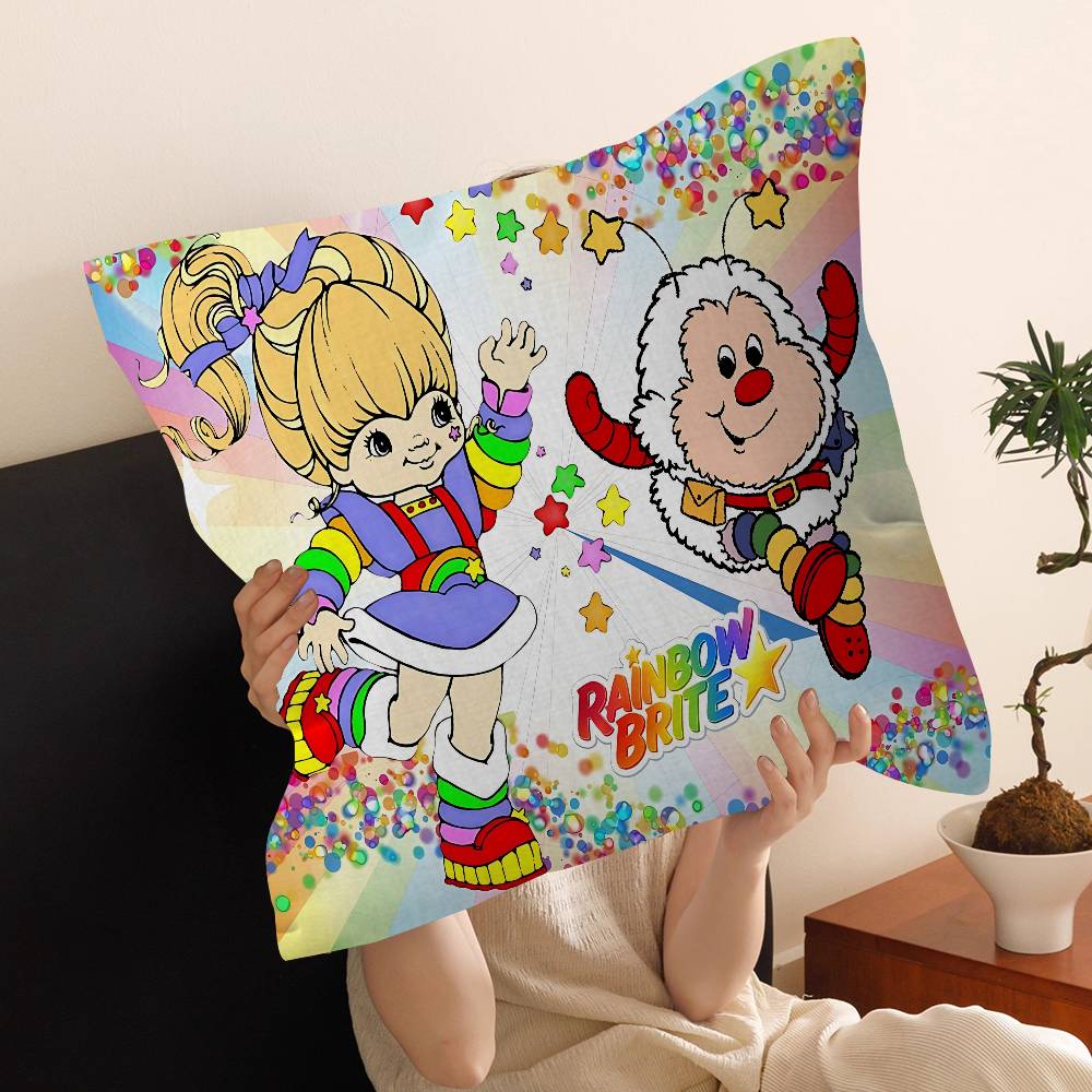 Rainbow Brite Anime Pillow Cover For Bedroom Room And Living Room Sofa Decorative Cushion Cover
