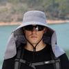 Summer Sunshade Fishing Cycling Cap Outdoor Sunscreen Face Covering Hat Oversized Brim Dual-purpose Fisherman Headwear