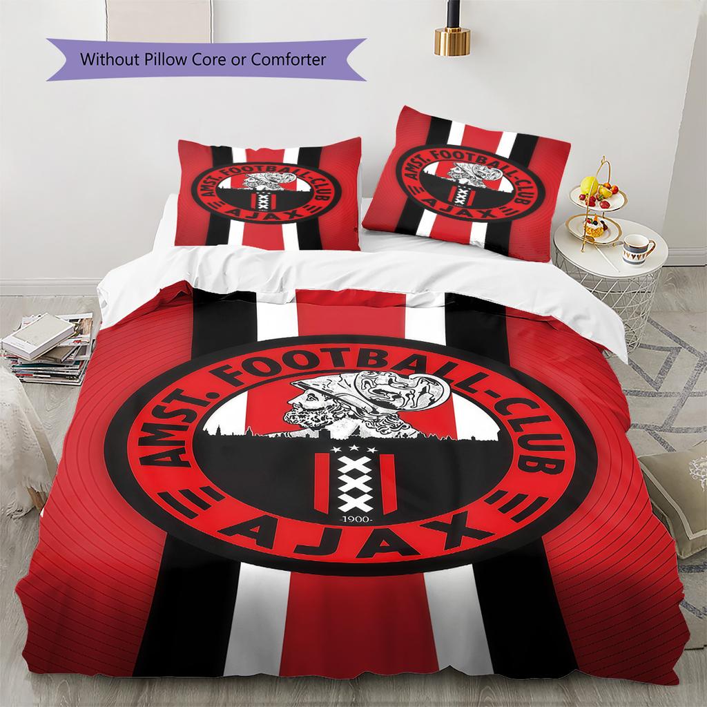 AFC Ajax Bedding Quilt Set Quilt Cover Pillowcase Home Decoration Birthday Gift (1 * Duvet Cover + 2 * Pillowcase, Without Core)