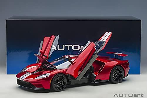 AUTOart 1/12 Scale Ford GT 2017 Metallic Red/Silver Stripes Finished Product 12106