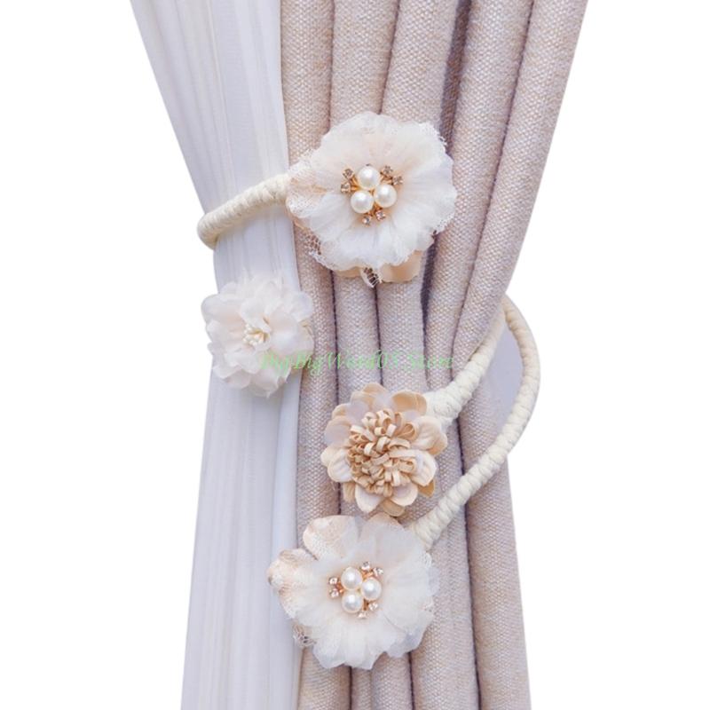24TE Artificial Flower Curtain Clip Flexible Window Drapery Holdback for Living Room