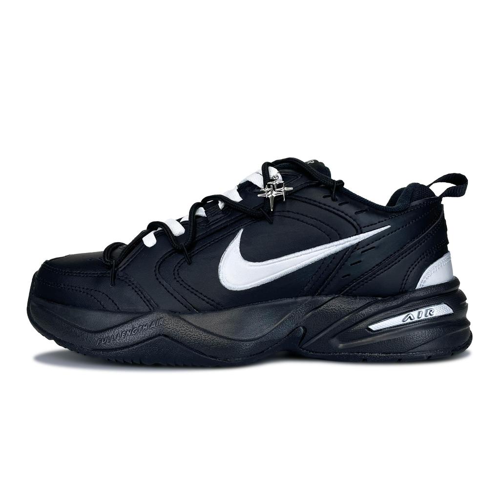 Nike Air Monarch 4 Zero Point Reflection, Shimmery Cat Low Top Chunky Sneakers Unisex Black Silver 415445-001(Team79-S-BOX)
