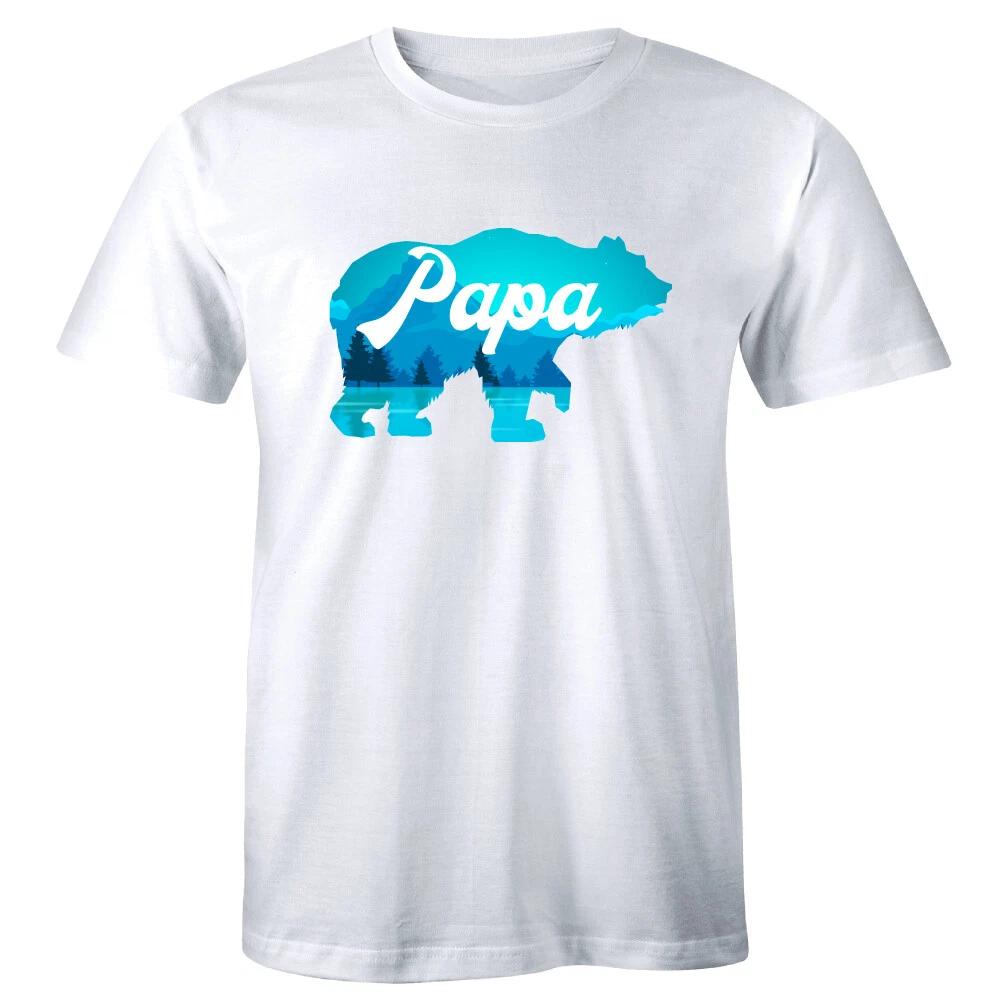 

Papa Bear with Mountains and Trees T-Shirt for Men Outdoors Lover Gift for Dad L